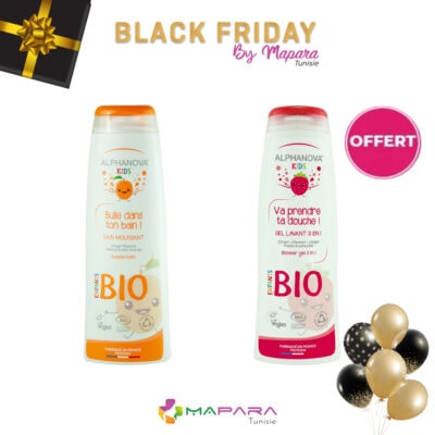 ALPHANOVA Va Prendre Ta Douche Gel Lavant Enfants Bio Abricot 250ml + Gel Lavant Fraise (Offert)