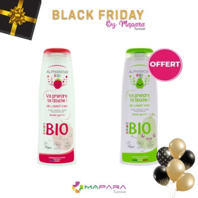 ALPHANOVA Va Prendre Ta Douche Gel Lavant Enfants Bio Fraise 250ml + Gel Lavant Poire 250ml (Offert)