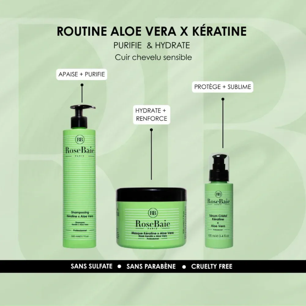 Rosebaie gamme aloe vera x kératine