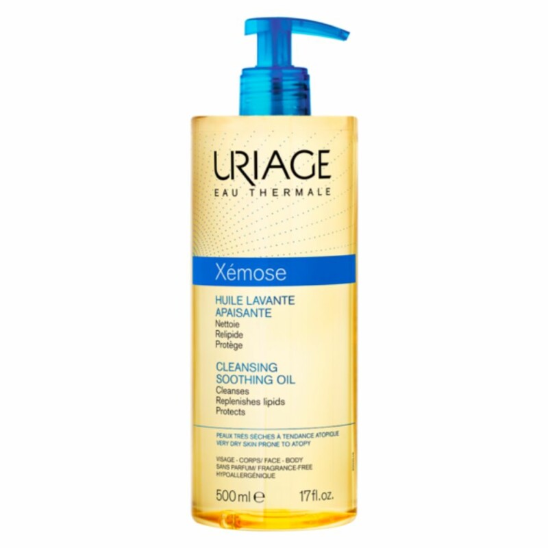 La peau sèche : routine de soins Uriage xémose huile lavante apaisante 500ml