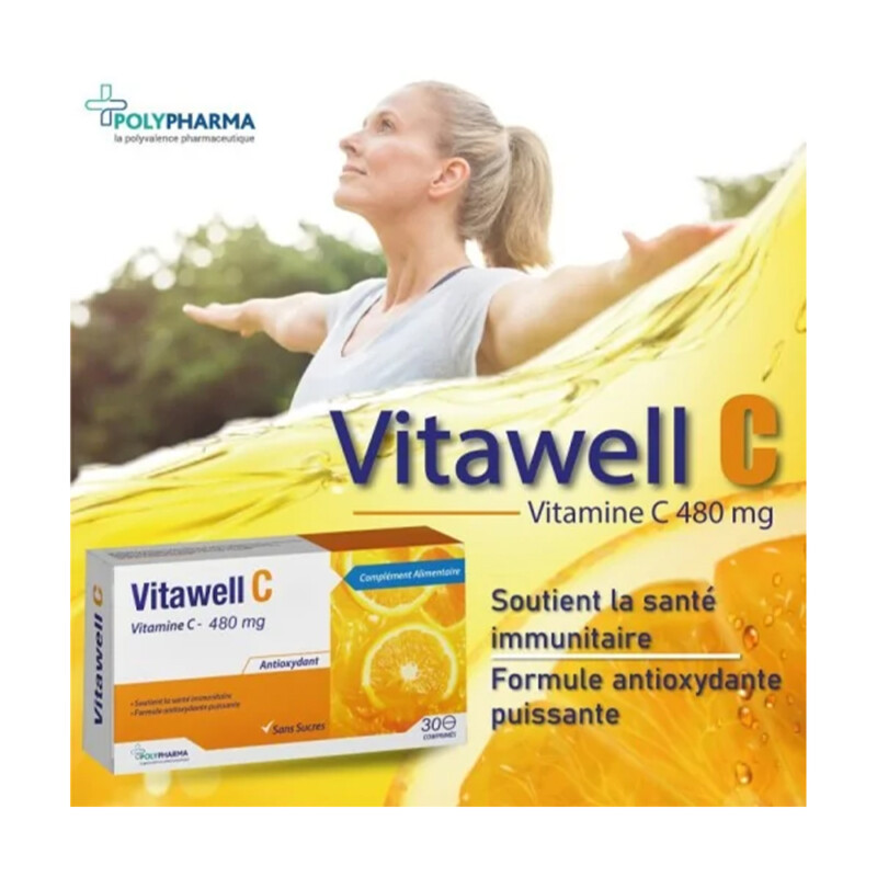 VITAWELL C Vitamine C 480 Mg 30 Comprimes