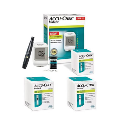 ACCU CHEK Instant Coffret Glucomètre + 110 Bandelettes