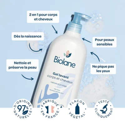 Biolane gel lavant corps & cheveux 2 en 1