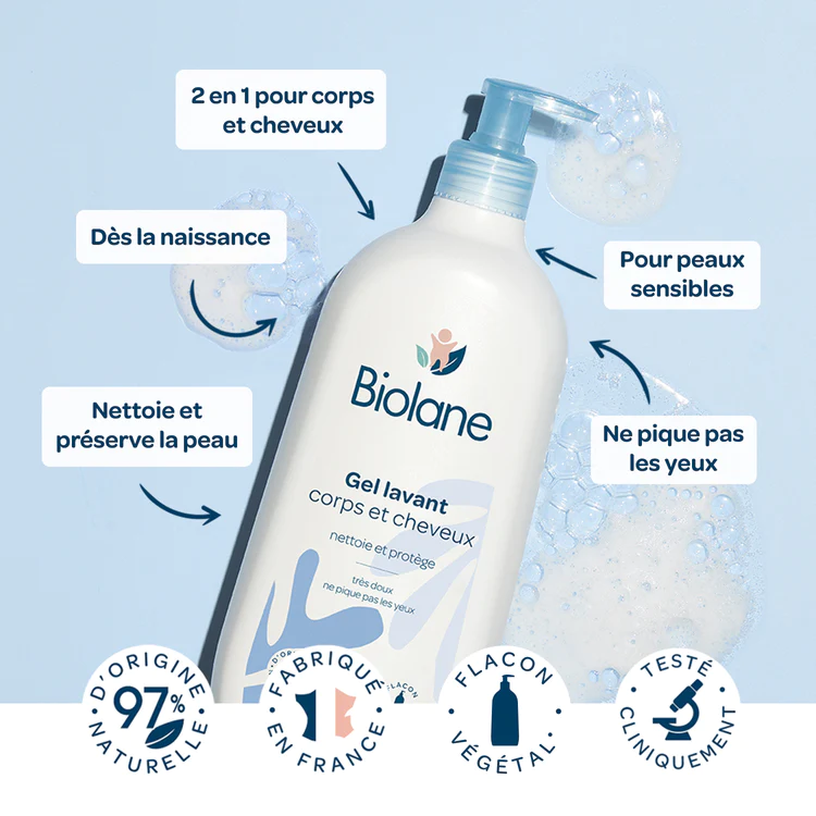 Biolane Gel Surgras Cheveux et Corps 350ml - MaPara Tunisie