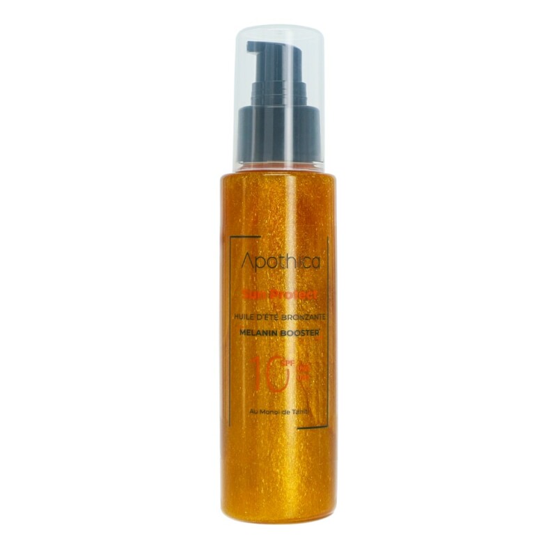Apothica huile d’été bronzante melanin booster spf 10 au monoi de tahiti 100ml