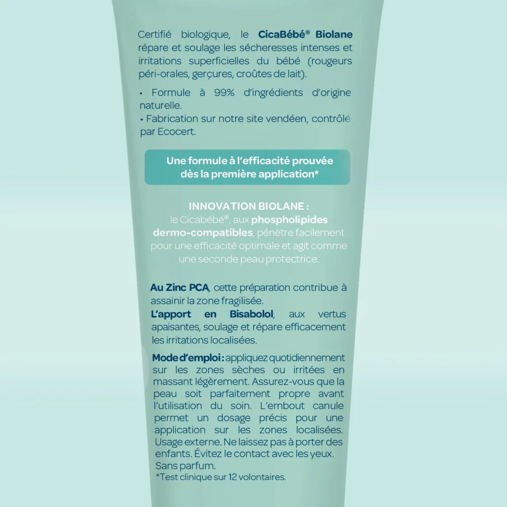 Biolane cicabébé certifié biologique