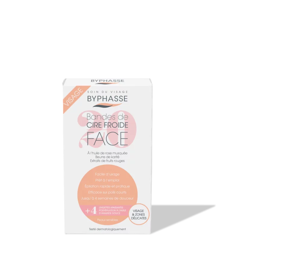 Byphasse bandes de cire froide visage & zones délicates