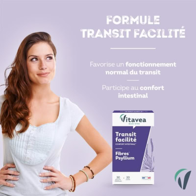 Vitavea transit facilité fibres psyllium 30 gélules