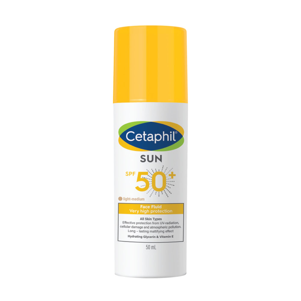Cetaphil sun face fluid teinte light medium spf50+ 50ml