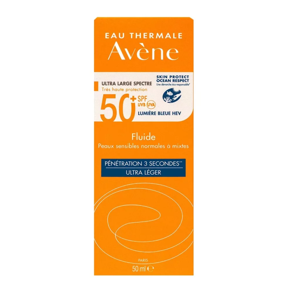 Avene fluide ultra leger spf50+ peaux sensibles normales à mixtes 50 ml