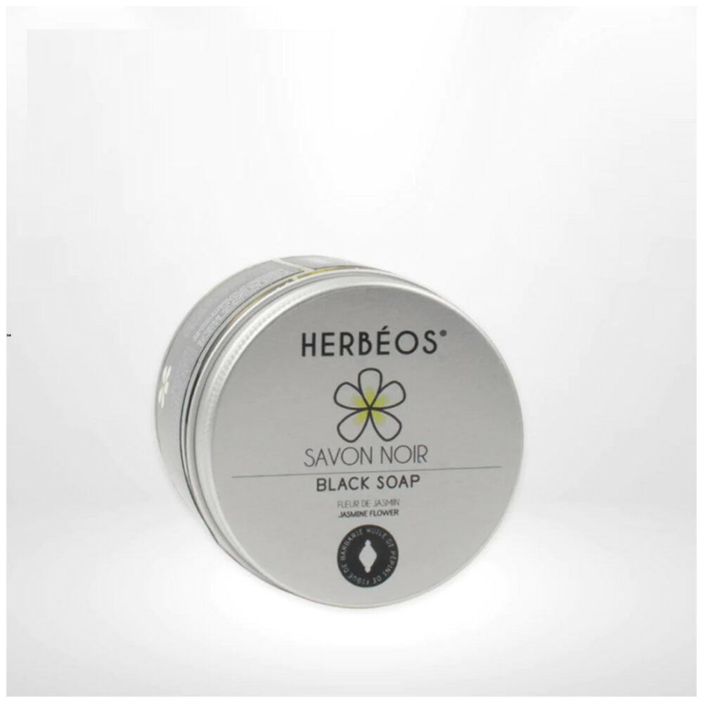 Herbéos savon noir ghassoul à la fleur de jasmin 150ml