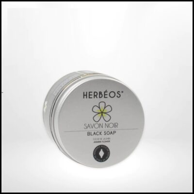 HERBÉOS Savon Noir Ghassoul à la Fleur de Jasmin 150ml