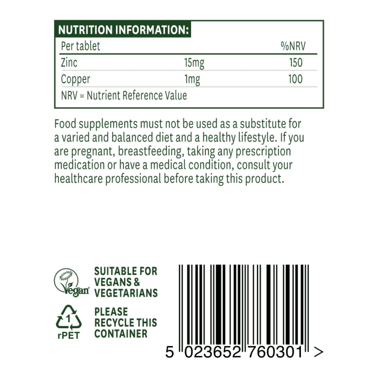 Natures Aid Zinc Picolinate 15mg 30 comprimés MaPara Tunisie