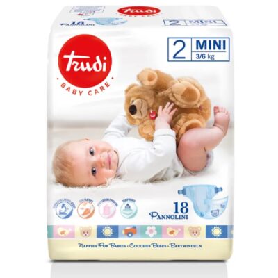 TRUDI Couches Bébés T2 3-6Kg 18 Piéces