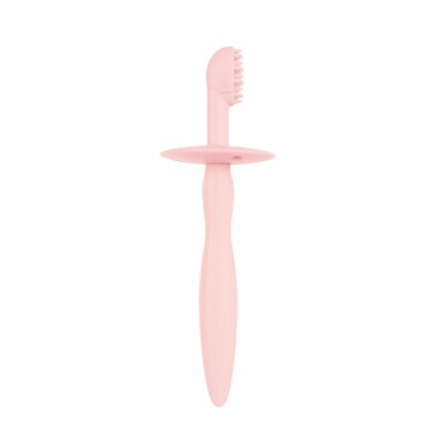 Canpol brosse à dents en silicone avec anneau de dentition rose - 51/500