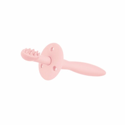 Canpol brosse à dents en silicone avec anneau de dentition rose - 51/500