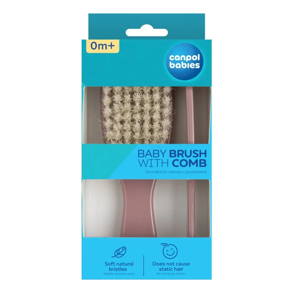 Canpol babies set brosse + peigne rose doré 7/406