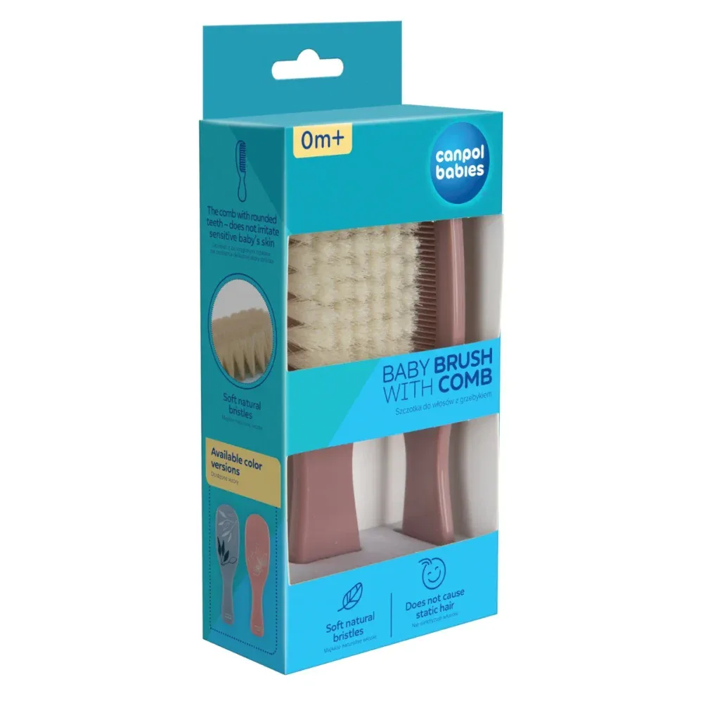 Canpol babies set brosse + peigne rose doré 7/406