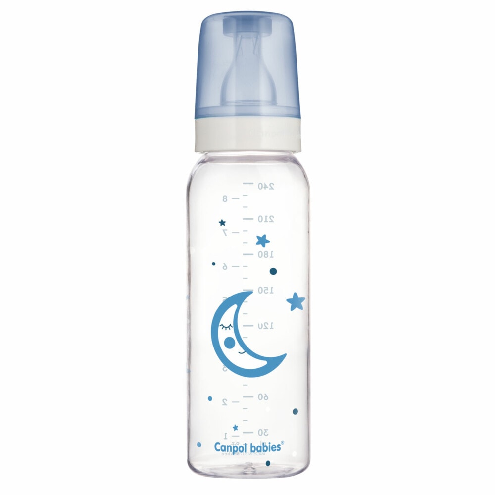 Canpol biberon en verre à col etroit night dreams bleu 240 ml 42/101