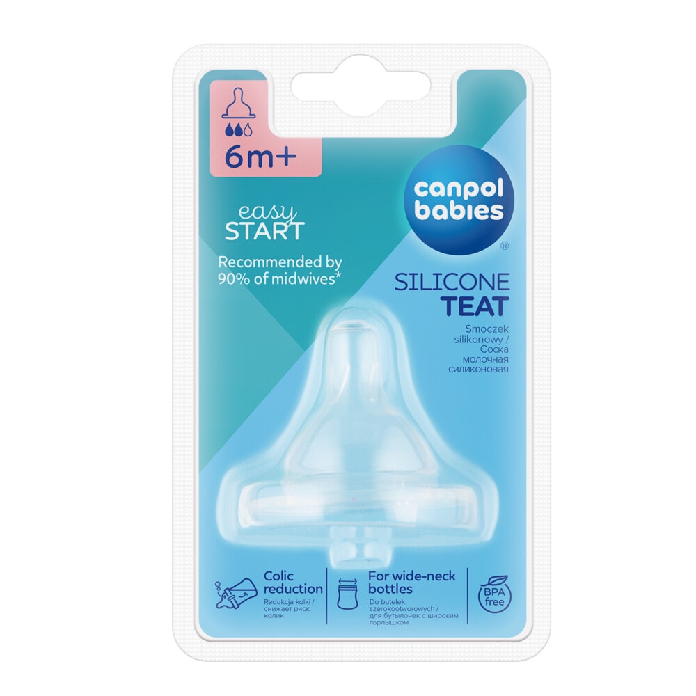 Canpol easystart tétine en silicone medium pour biberon à col large 6m+ - 21/721