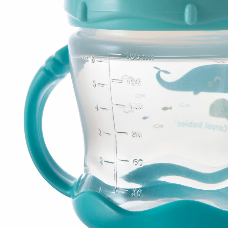 Canpol tasse anti-déversement bec silicone 180ml love&sea bleu 57/300
