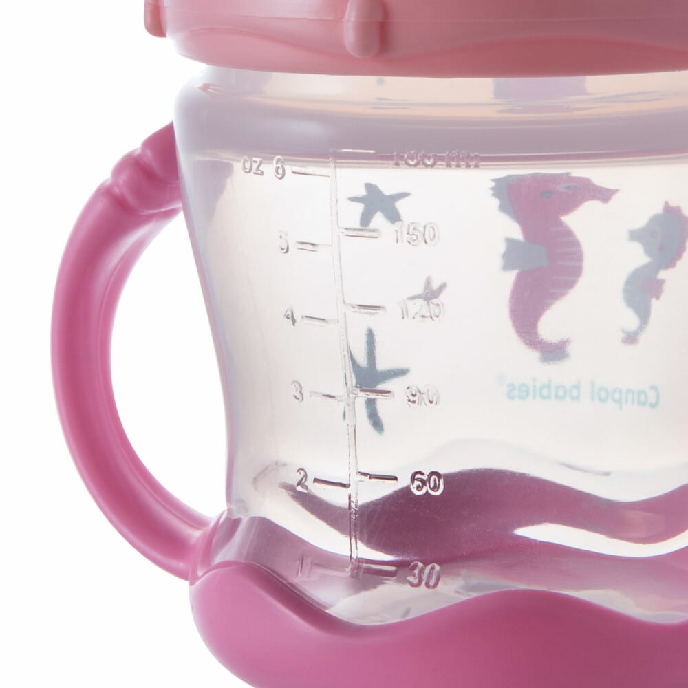 Canpol tasse anti-déversement bec silicone 180ml love&sea rose 57/300