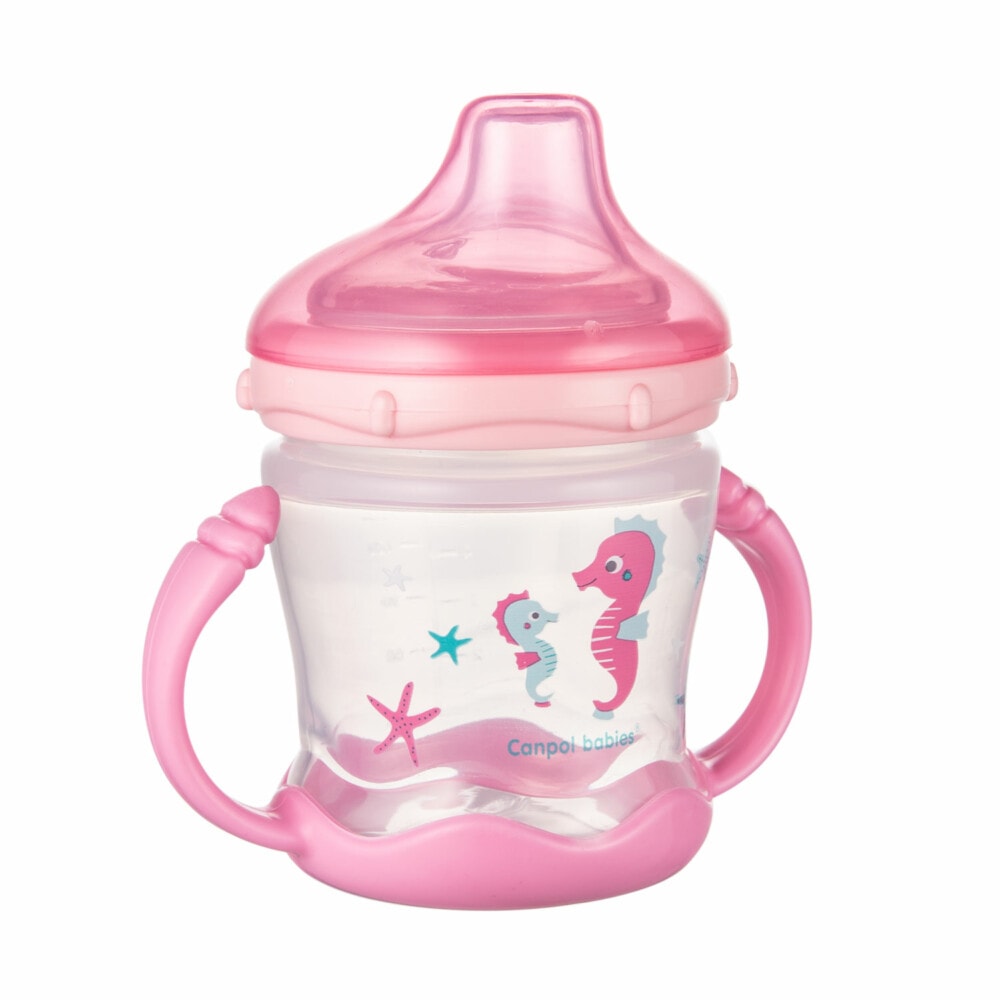 Canpol tasse anti-déversement bec silicone 180ml love&sea rose 57/300