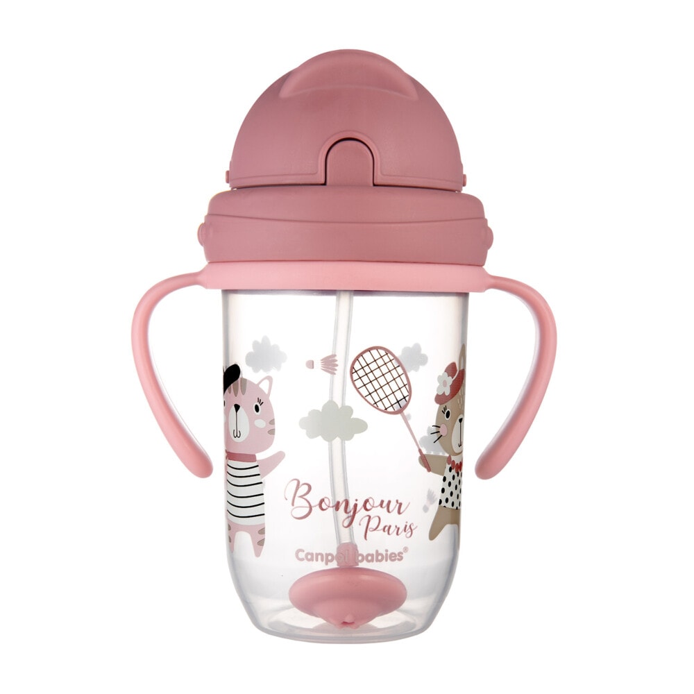 Canpol tasse anti-fuite avec paille lestée bonjour paris 270ml 56/607