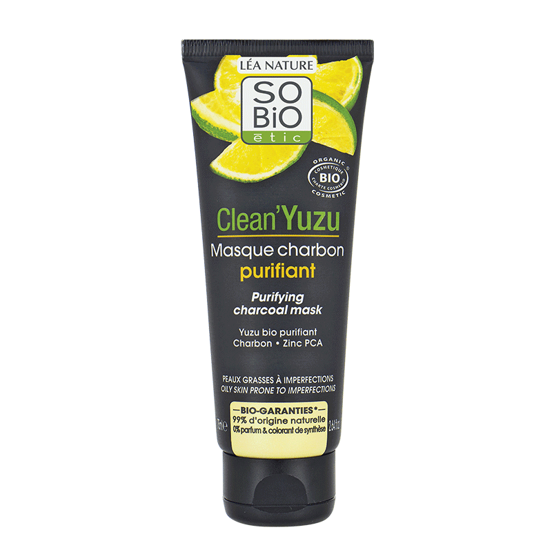 So'Bio Clean’Yuzu Masque Charbon Purifiant Bio 75ml