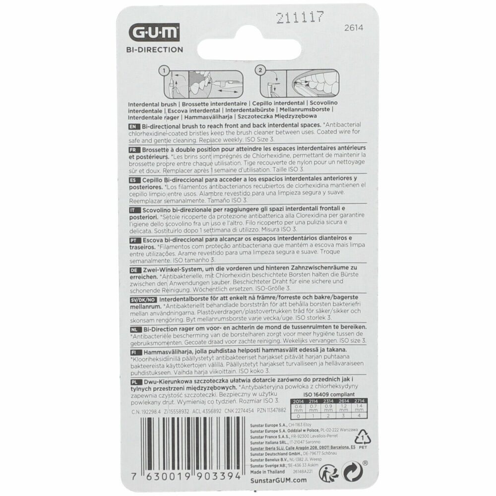 Gum brossette interdentaire bi-direction 1,2mm 2614