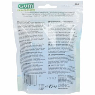 GUM Easy Flossers 890 Porte-Fil Ciré Menthe 30 Unités