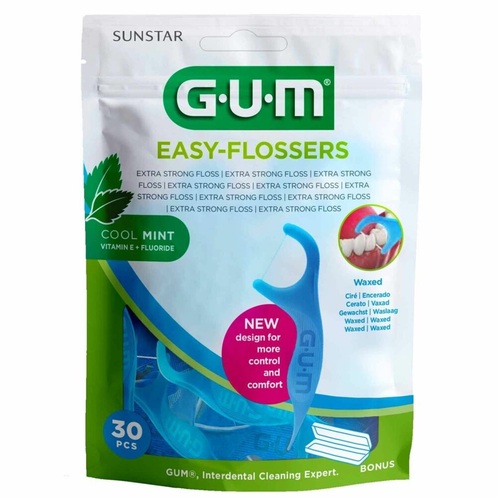 Gum fil dentaire easy flossers ciré menthe fraîche 30 unités 890