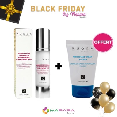 Kuora Serum Booster Acide Hyaluronique 50ml + Creme Main 5% Urea 50ml (Offert)