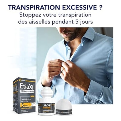 Etiaxil détranspirant men peaux sensibles roll-on 15ml