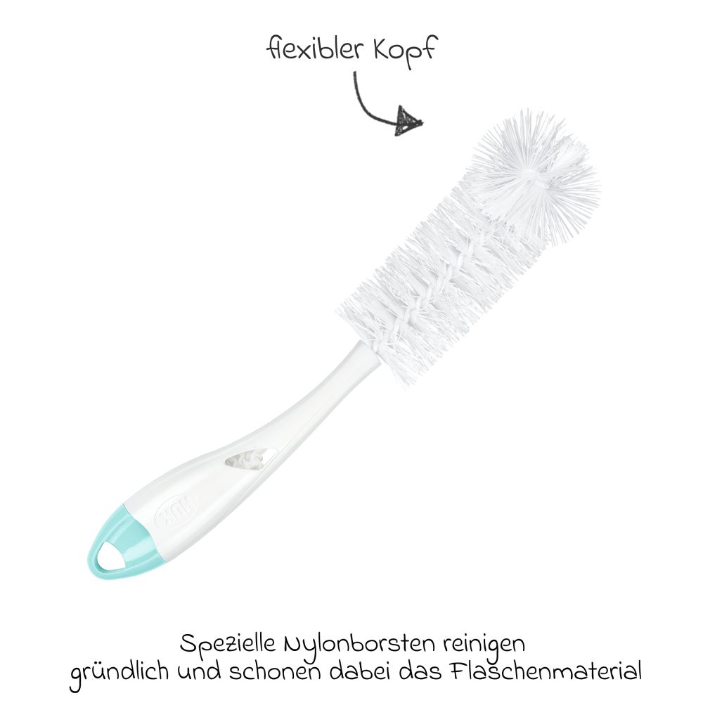 NUK Brosse flexible 2 en 1 pour biberon et tétine 