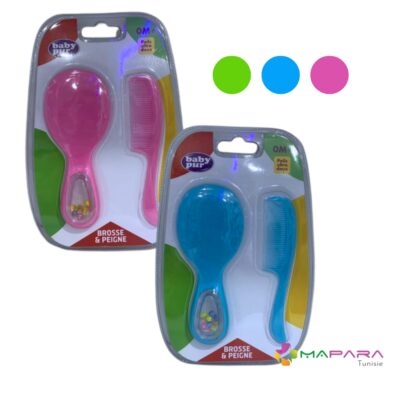 Baby Pur Brosse Et Peigne Hochet