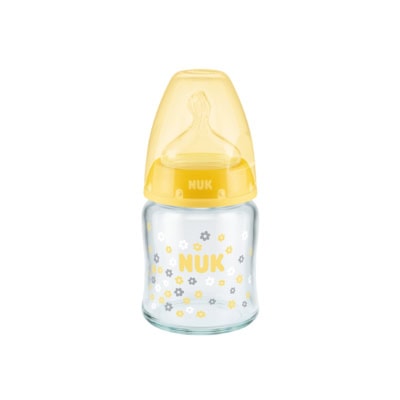 NUK FIRST CHOICE+ Biberon Temperature Control en Verre Jaune 120ml