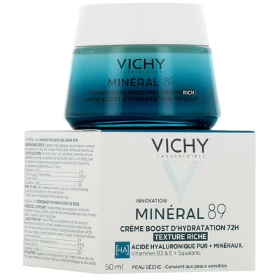 Vichy Minéral 89 Crème Boost D'Hydratation RICHE 72H 50ml