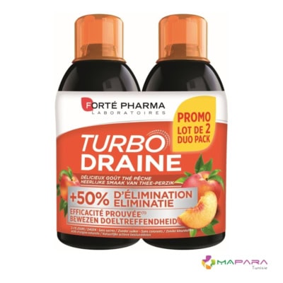 FORTE PHARMA Duo Pack Turbodraine Pèche 2 x 500ml