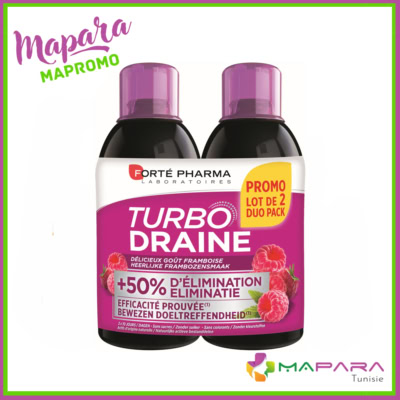 Forte pharma duo pack turbodraine framboise 2 x 500ml