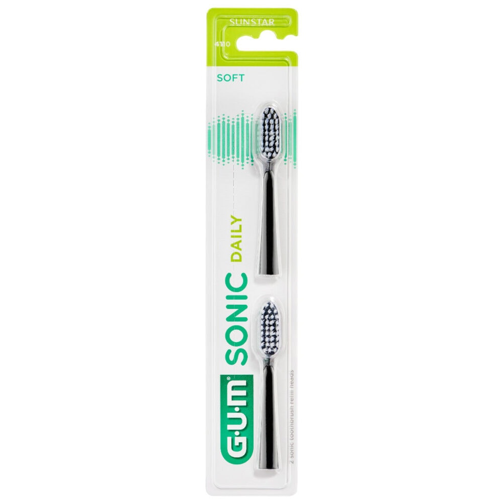 Gum sonic daily recharges brosse à dents noire souple, 2 unités 4110
