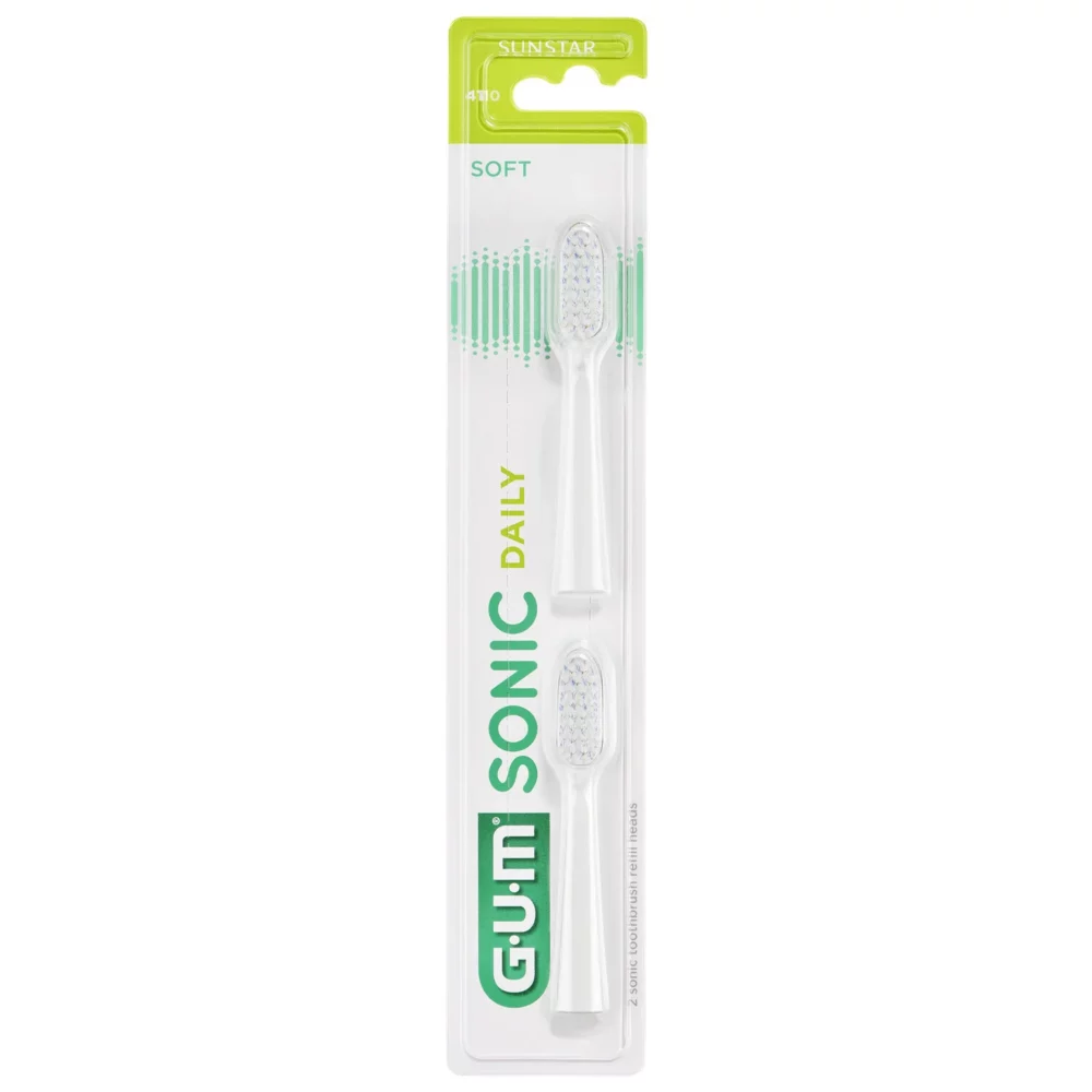 Gum sonic daily recharges brosse à dents blanche souple, 2 unités 4110