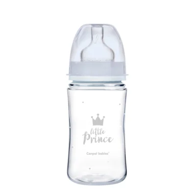 CANPOL BABIES Biberon Anti Colique Col Large 240ml Royal Baby - Bleu - 35/234