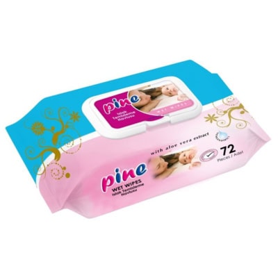 PINE Lingettes Humides à l'extrait de Miel 72 pcs