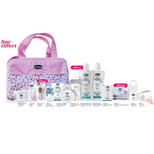 CHICCO Sac de Maternit?� Maman et B?�b?� 12 articles + Sac Offert (Rose) - MaPara Tunisie
