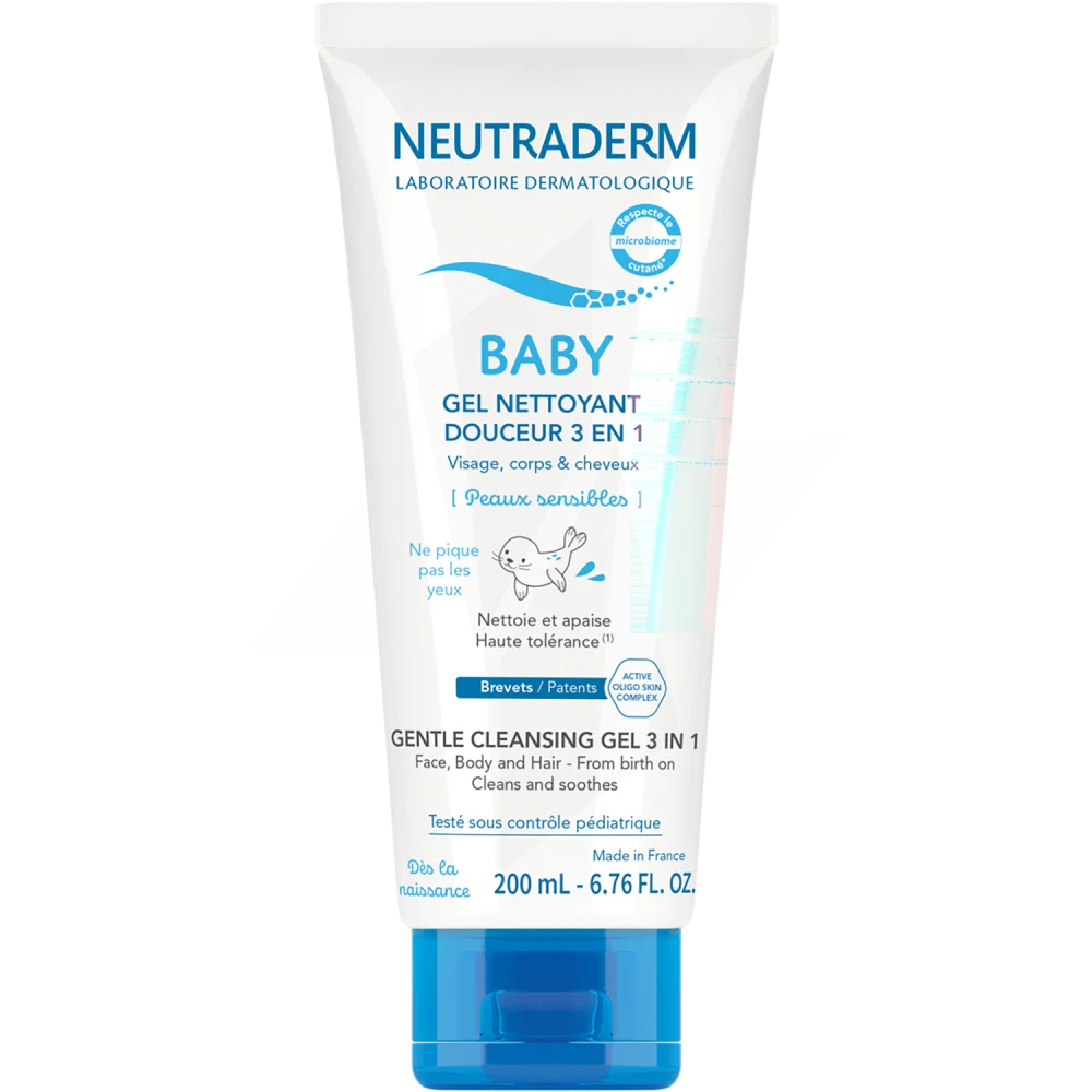Neutraderm Baby Sapone Surgras 3 In 1 100g | Dalla Nascita | Viso Corpo Capelli Con Olio Di Albicocca
