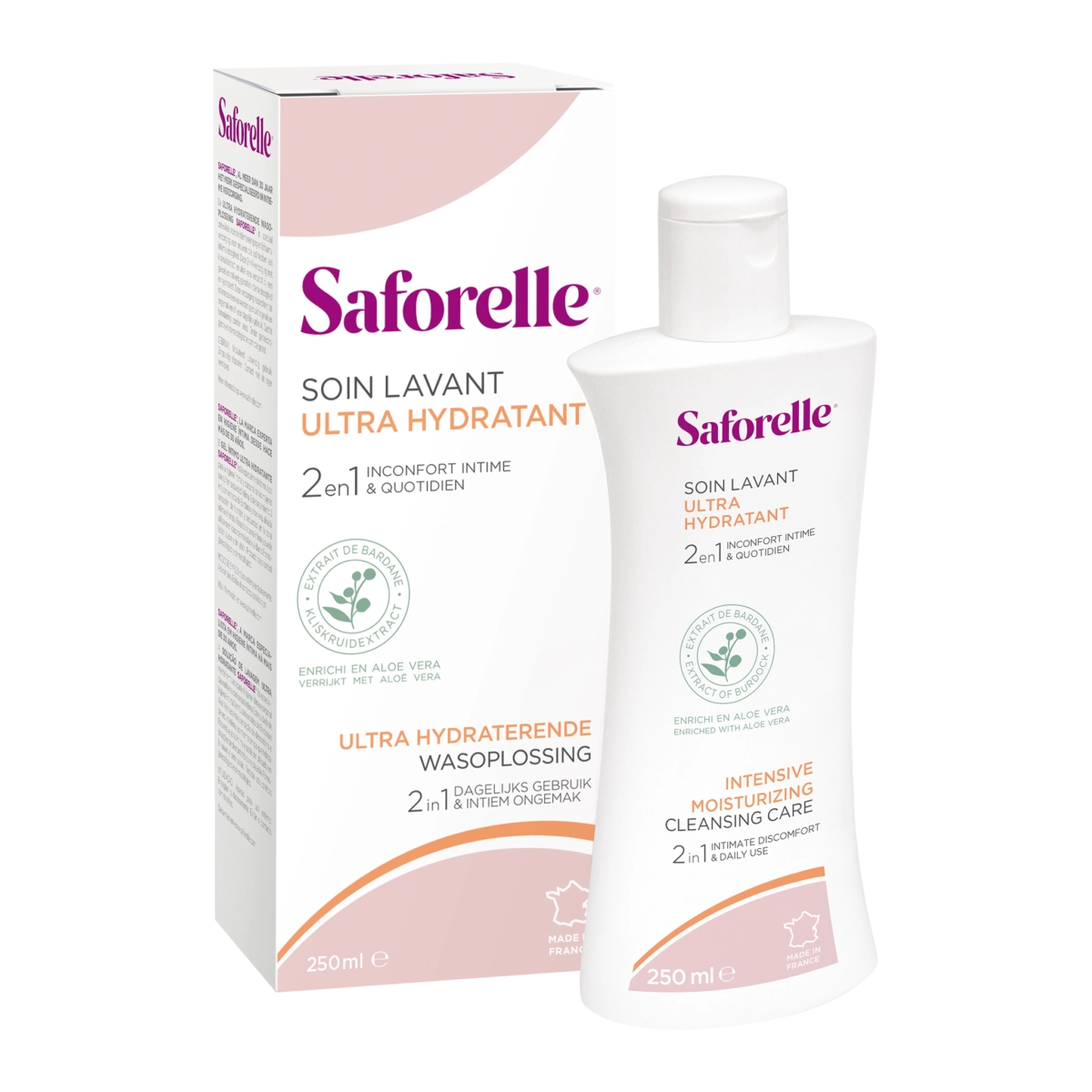SAFORELLE 250ml Soin Lavant Ultra Hydratant - Sécheresse Intime, Muqueuses - Bardane, Aleo Vera DLC: Janv28 main image 0