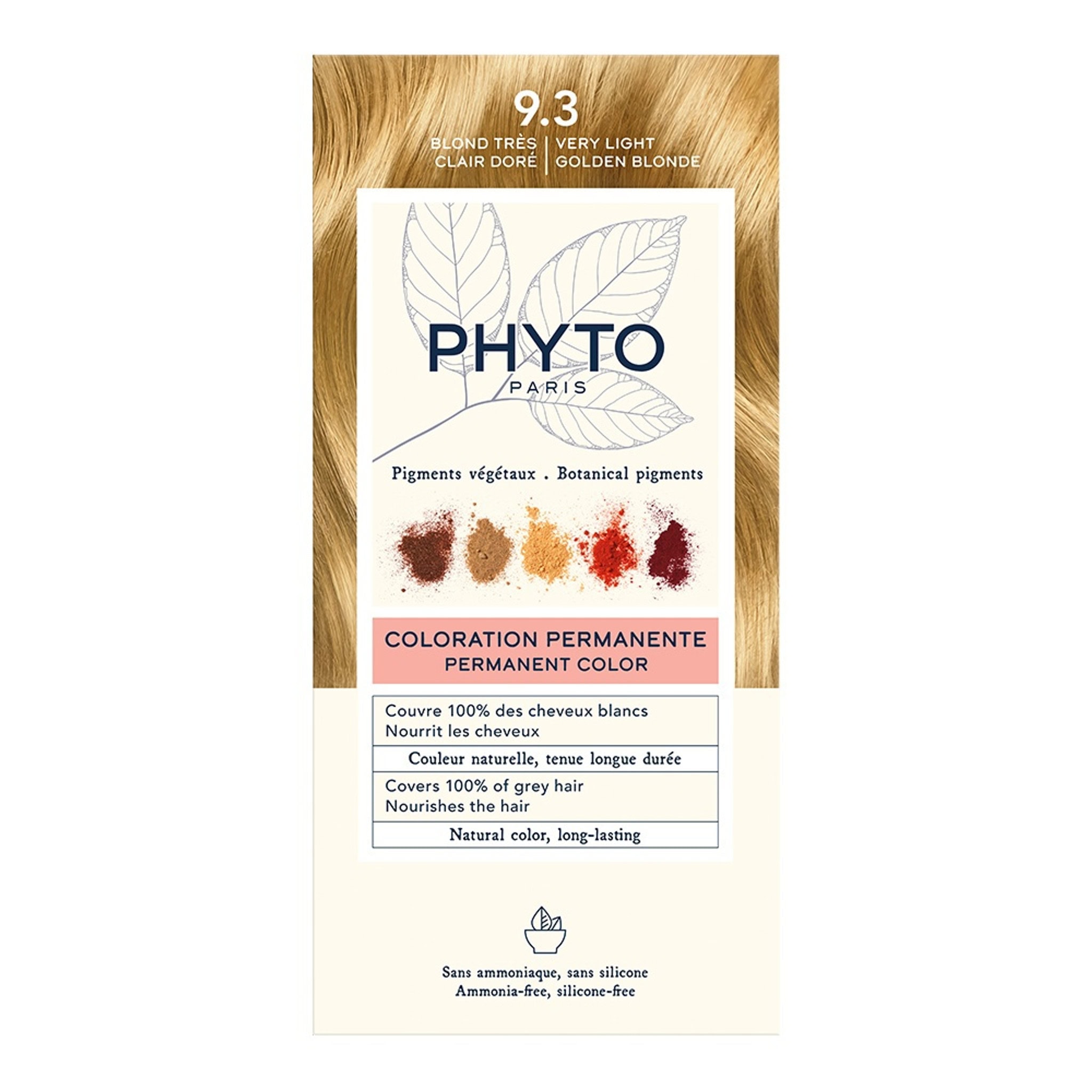 Phyto phytocolor coloration permanente 9. 3 blond très clair doré Phyto phytocolor 9. 3 blond trés claire doré