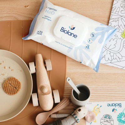 Biolane lingettes nettoyantes h2o à l'eau pour bébé 72 lingettes