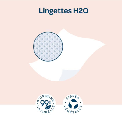 Biolane lingettes nettoyantes h2o à l'eau pour bébé 72 lingettes